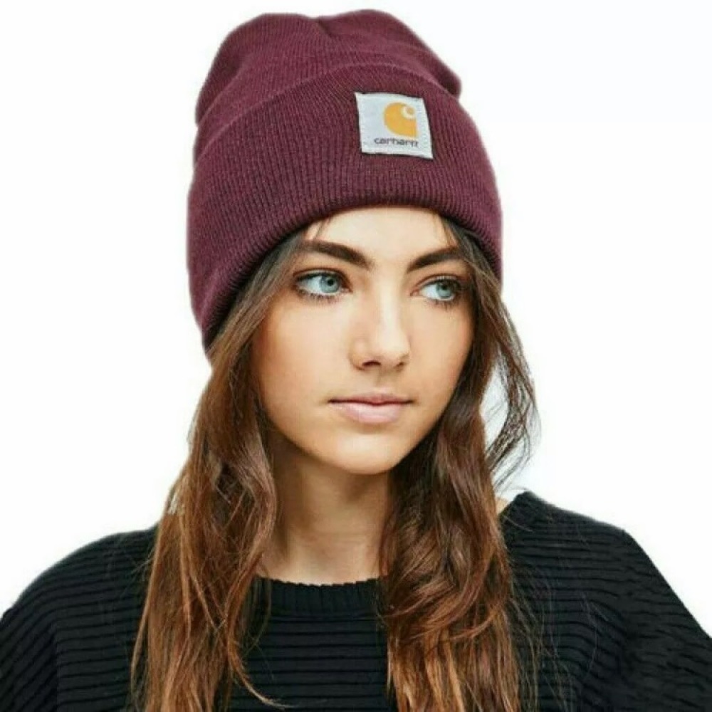 Maroon WOMANS New Carhartt Watch hat beanie NEW - Picture 1 of 2